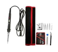 80W Digital Electric Soldering Iron Set Kit Welding Iron Staion with Soldering Paste Flux Tips Stand Tool Bag(80W Black set1)
