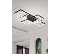 80W Dimmable Semi-Flush LED Ceiling Light The hot sale Black One Size
