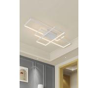 80W Modern White Semi-Flush Mount LED Ceiling Light with Remote The hot sale White One Size