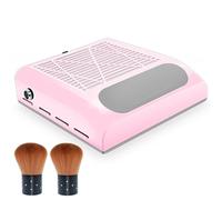 80W Nail Dust Collector, Nail Technician Dust Collector & Extractor,Powerful Adjustable Suction,Low Noise Dual Function Nail Dust Collector & Hand Pad for Efficient Nail Supplies(Pink)