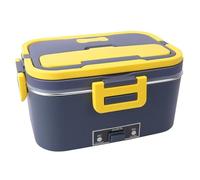 80W Portable Rice Cooker and Food Warmer for Travel Car Use Automatic Heating Technology Keeps Meals Perfect (C, 23.49cm)