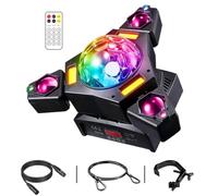 80W RGBW LED Stage Light DJ Lighting with RGB Beam Effect, 20 Channel DMX512, Sound Activated Strobe, Master Slave Auto Run, 0-100% Smooth Dimming for Party Club Disco Wedding Show