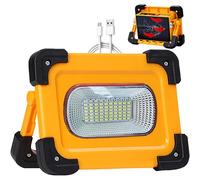 80W Solar Portable LED Work Light with Solar Panel, 4 Modes Rechargeable Camping Lights USB Power Bank, Waterproof Emergency Security Lights for Car