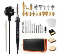80W Soldering Iron Kit, Adjustable 180-480°C Wood Burning & Pyrography Pen Set, 30 Replaceable Tips, 10 Wood Pieces, for Wood Carving, DIY Crafts, PCB Repair & Electronics Projects, Gift Set