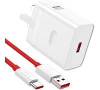 80W Supervooc Charger for Oneplus 13 13R 13T 12R 11 Pro Nord 4 5 CE5 5G,USB Fast Charger Plug Warp/Dash Charge for Oneplus Nord 3 2T CE4 CE3 Lite 10T 9 Ace 5 Pad 3 with 1M USBA to USB C Charging Cable