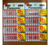 80x AA Genuine Panasonic Zinc Carbon Batteries - New R6 1.5V Longest Expiry UK
