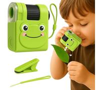 80X Handheld Portable Mini Microscope with LED Light, Cute Frog Design Pocket Microscope for Kids, STEM Science Learning & Exploration Toy for Children's Nature Observation