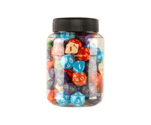 80x Q-Workshop RPG Polyhedral Dice Jar Assorted Colors Classic Set