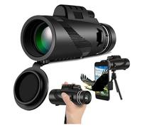 80X100 Hd Monocular Telescope 8000M Long Range Zoom Bak4 Prism Telescope With/without Tripod Phone Clip Hunting Outdoor Camping(BlackB With Tripod)
