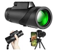 80X100 Hd Monocular Telescope 8000M Long Range Zoom Bak4 Prism With/without Tripod Phone Clip Hunting Outdoor Camping(With Tripod)