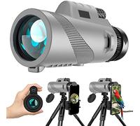 80x100 HD Monocular Telescope High Powered Monocular for Adults with Smartphone Adapter Monocular Scope for Stargazing Hiking Wildlife Watching