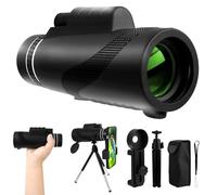 80x100 Monocular Telescope for Adults, High Powered Portable Starscope Monocular with Smartphone Adapter and Tripod, HD Monoculars for Bird Watching, Stargazing, Hunting, Hiking, Camping, Travel