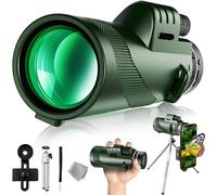 80x100 Monocular Telescope High Definition for Stargazing, Hunting, Wildlife Bird Watching, Travel, Camping, Hiking - Adults With Tripod Mount