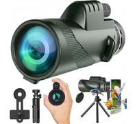 80X100-Monocular-Telescope High Definition with Smartphone Holder & Tripod, High Power Monoculars for Adults with Zoom Focus, Compact Monocular for Wildlife Bird Watching Hunting