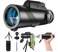 80x100 Monocular-Telescope High Powered for Smartphone Monoculars for Adults High Definition for Stargazing Hunting Wildlife Bird Watching Travel Camping Hiking