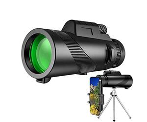 80X100 Powerful Monocular Telescope Phone Camera Zoom Tripod Telescope Phone Clip for Outdoor Camping Accessories