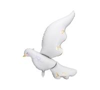 PartyDeco XXL Foil Balloon Dove - 62 x 90 cm - Helium or Air - Christening & Wedding Decoration