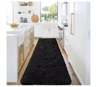 (80x150 cm (2ft 8in x 5ft)- Large Runner Rug/ Carpet, Black Rugs) Extra Large Shaggy Rugs Living Room Rug Carpet Mat