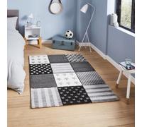 (80x150cm) Brooklyn Kids 777 Rugs in Grey Hand Carved Durable Children Mats