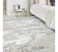 (80X150cm) Modern Luxurious Aurora Cloud AU02 Marble Rugs in Grey Beige