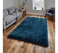(80x150cm) Montana Shaggy Rugs in Steel Blue Small Large Thick Soft Plain Pile Luxury Mats
