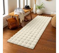 (80x150cm (Runner Rug), Cream) Bubble Rug-Thick Non Slip Ultra Soft Fluffy Faux Fur Carpet for Living Room Bedrooms UK
