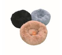80x26 Black Fluffy Donut Pet Bed
