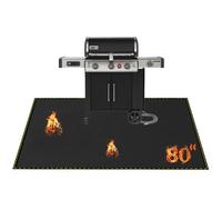 80x48 Inch Large Under Grill Mat for Outdoor Grill Deck Patio Protector, Silicone Fireproof Waterproof Oil-proof BBQ Floor Matt Pad