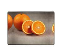 80x58 in Orange Fruit Print Carpet - Soft Area Rug for Living Room, Office, Bedroom, and More â€“ Colorfast Home Decor