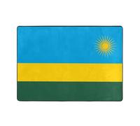 80x58 Inch Fabric Floor Mat, Flag of Rwanda Flannel Carpet, Stain Resistant Home Decor Home Bedroom Office Floor Mat