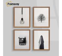 (80x60 CM) Dark Oak Picture Frame / Wall Art Frames / Flat Wooden Effect Poster Frame / Photo Print Frame