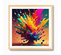 80x80cm Square Picture Photo Frame With Styrene Glass, Wall Hanging Poster Frame Without Mat, Oak