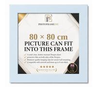 80x80cm White Picture Frame for Wall Mount | Wood Effect Photo Frame with Clear Perspex glass | Portrait or Landscape Frame for Posters, Certificates, Puzzles & Home Décor