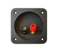 80x80mm Square Speaker Terminal Cup, 2 Post Red Black Binding Post, 68mm Cutout Pure Copper Banana Jack Speaker Wire Connector Box for DIY Audio Cabinet Subwoofer