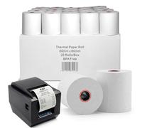 80x80mm Thermal Paper Rolls - Premium BPA-Free Receipts, 20 Rolls Case Pack Till Rolls Set, Long-Lasting POS Printer Paper, Compatible with POS Thermal Printers, Pack of 20 Rolls Case.