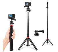 81" Extendable Selfie Stick Tripod for GoPro Mission 1 Pro Hero 13/12/11/10/Max, Aluminum Action Camera Tripod Stand for DJI Osmo Action 6/5 Pro/4/3, Insta360, DSLR, Portable Travel Vlogging