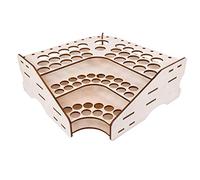 81 Holes Wooden Paints Bottles Rack Modular Stand Storage Rack DIY Art Painting Tools, Acrylics Paint Stand,Tattoo Paint Brushes Display Tray, Cosmetic Makeup Case, Epoxy Microblading Storage Model