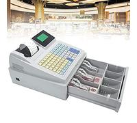 81 Keys Electronic Cash Register with Receipt Cash Box, Cash Register with Flat Keyboard & Thermal Printer, Cash Register for Retailer, Supermarket, Grocery