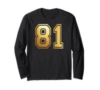81 Number Eighty-One Team Sports Graphic Varsity Matching Long Sleeve T-Shirt