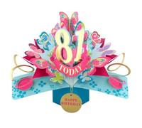81 Today Happy 81st Birthday Pop-Up Greeting Card Love Kate's Pop Up Cards Her