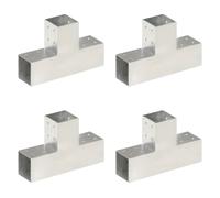 (81 x 81 mm/ 4 pcs, t shape) vidaXL 1/4x Post Connectors Galvanised Metal Wood Multi Shapes Multi Sizes