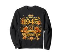81 Year Old Made in 1945 Retro Floral 81st Birthday Women Sweatshirt