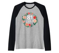 81 Years Loved Rose Flower 81 Year Old Women 81st Birthday Raglan Baseball Tee