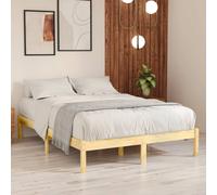 (brown, 205.5 x 165.5 x 31 cm) vidaXL Bed Frame Bedroom Wooden Bed Base Mattress Foundation Solid Pinewood