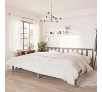 810104 vidaXL Bed Frame without Mattress Grey Solid Wood 200x200 cm