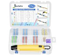 810PCS Solder Seal Wire Connectors with Heat Gun, Self Soldering Heat Shrink Butt Connector, Waterproof Insulated Electrical Terminals | Ideal for Marine, Automotive, Boat, and Truck Wiring