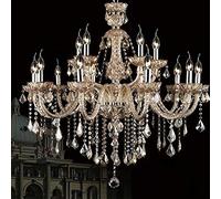8129 Genuine K9 Crystal Chandelier Champagne Maple Leaf 6, 8, 10, 8+4,10+5 Arm Lights (10+2 arms)