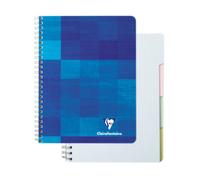 Clairefontaine 8139C A Spiral Index Notebook Blank Tabs- A4 21x29,7 cm - 224 Small Squares Pages - White Paper 90 g - Laminated Card Cover - Random Colour