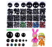 816 PCS 6-30 MM Safety Eyes for Crochet Toys Plastic Colorful Safety Eyes for Amigurumi with Washers Black Stuffed Animal Eyes for Crafts Teddy Bear Halloween Decorations