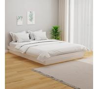 819903 vidaXL Bed Frame without Mattress White Solid Wood 120x200 cm